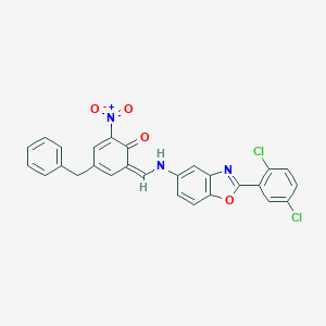 molecular formula C27H17Cl2N3O4 B343097 (6Z)-4-benzyl-6-[[[2-(2,5-dichlorophenyl)-1,3-benzoxazol-5-yl]amino]methylidene]-2-nitrocyclohexa-2,4-dien-1-one 
