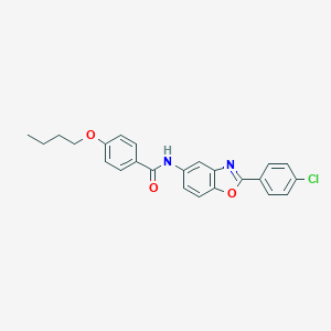 molecular formula C24H21ClN2O3 B343100 4-butoxy-N-[2-(4-chlorophenyl)-1,3-benzoxazol-5-yl]benzamide 