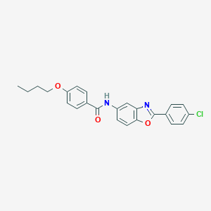 4-butoxy-N-[2-(4-chlorophenyl)-1,3-benzoxazol-5-yl]benzamide