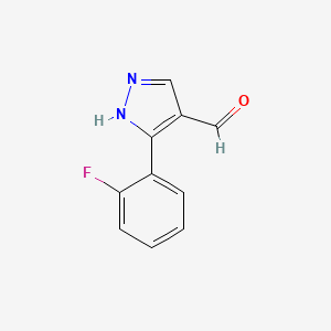 molecular formula C10H7FN2O B3431034 3-(2-fluorophenyl)-1H-pyrazole-4-carbaldehyde CAS No. 879996-62-0