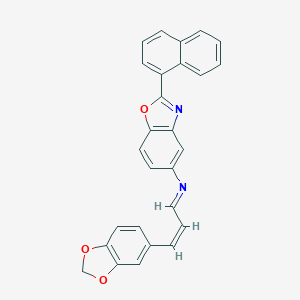 molecular formula C27H18N2O3 B343104 N-[3-(1,3-benzodioxol-5-yl)-2-propenylidene]-N-[2-(1-naphthyl)-1,3-benzoxazol-5-yl]amine 