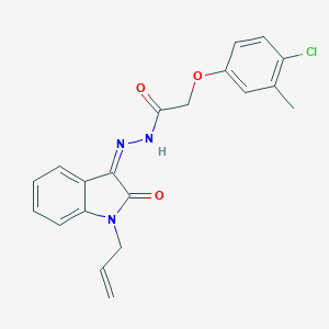2-(4-chloro-3-methylphenoxy)-N-[(Z)-(2-oxo-1-prop-2-enylindol-3-ylidene)amino]acetamide