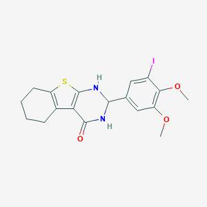 molecular formula C18H19IN2O3S B343112 2-(3-iodo-4,5-dimethoxyphenyl)-2,3,5,6,7,8-hexahydro[1]benzothieno[2,3-d]pyrimidin-4(1H)-one 