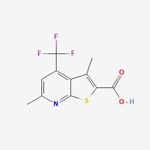 molecular formula C11H8F3NO2S B3431120 3,6-Dimethyl-4-(trifluoromethyl)thieno[2,3-b]pyridine-2-carboxylic acid CAS No. 885461-44-9