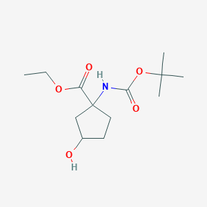 molecular formula C13H23NO5 B3431195 Ethyl 1-[(tert-butoxycarbonyl)amino]-3-hydroxycyclopentanecarboxylate CAS No. 887986-01-8