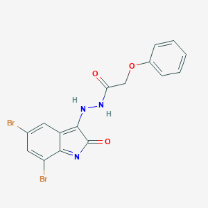 molecular formula C16H11Br2N3O3 B343121 N'-(5,7-dibromo-2-oxoindol-3-yl)-2-phenoxyacetohydrazide 