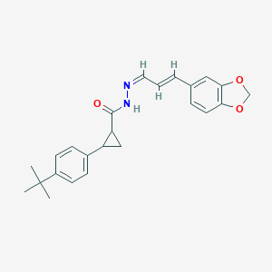 molecular formula C24H26N2O3 B343125 N'-[3-(1,3-benzodioxol-5-yl)-2-propenylidene]-2-(4-tert-butylphenyl)cyclopropanecarbohydrazide 