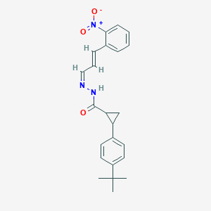 molecular formula C23H25N3O3 B343128 2-(4-tert-butylphenyl)-N'-(3-{2-nitrophenyl}-2-propenylidene)cyclopropanecarbohydrazide 