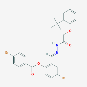 molecular formula C26H24Br2N2O4 B343130 [4-bromo-2-[(E)-[[2-(2-tert-butylphenoxy)acetyl]hydrazinylidene]methyl]phenyl] 4-bromobenzoate 