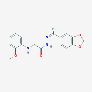 molecular formula C17H17N3O4 B343133 N'-(1,3-benzodioxol-5-ylmethylene)-2-(2-methoxyanilino)acetohydrazide 