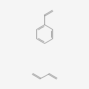 molecular formula C12H14 B3431348 Benzene, ethenyl-, polymer with 1,3-butadiene, hydrogenated CAS No. 9003-55-8