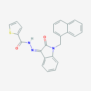 molecular formula C24H17N3O2S B343135 N-[(Z)-[1-(naphthalen-1-ylmethyl)-2-oxoindol-3-ylidene]amino]thiophene-2-carboxamide 