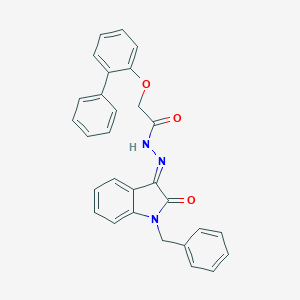 N-[(E)-(1-benzyl-2-oxoindol-3-ylidene)amino]-2-(2-phenylphenoxy)acetamide