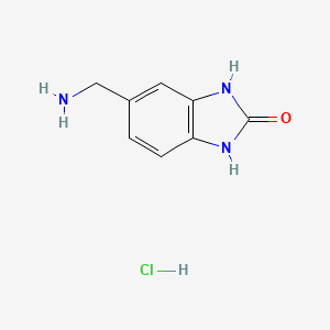 molecular formula C8H10ClN3O B3431475 5-(氨甲基)-1,3-二氢-2H-苯并咪唑-2-酮盐酸盐 CAS No. 903558-72-5