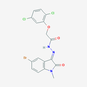 molecular formula C17H12BrCl2N3O3 B343153 N-[(E)-(5-bromo-1-methyl-2-oxoindol-3-ylidene)amino]-2-(2,5-dichlorophenoxy)acetamide 