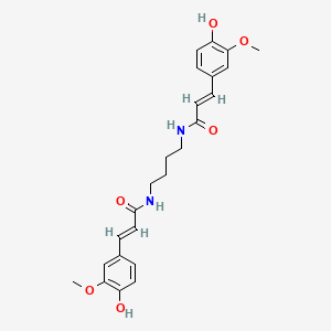 molecular formula C24H28N2O6 B3431546 Bis-ferulamidobutane CAS No. 91000-13-4