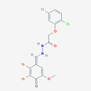N'-[(E)-(2,3-dibromo-5-methoxy-4-oxocyclohexa-2,5-dien-1-ylidene)methyl]-2-(2,5-dichlorophenoxy)acetohydrazide