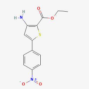 molecular formula C13H12N2O4S B3431556 Ethyl 3-amino-5-(4-nitrophenyl)thiophene-2-carboxylate CAS No. 91077-00-8