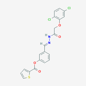 3-[(E)-{2-[(2,5-dichlorophenoxy)acetyl]hydrazinylidene}methyl]phenyl thiophene-2-carboxylate
