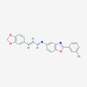 molecular formula C23H15BrN2O3 B343160 N-[3-(1,3-benzodioxol-5-yl)-2-propenylidene]-N-[2-(3-bromophenyl)-1,3-benzoxazol-5-yl]amine 