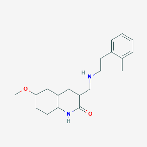 molecular formula C20H22N2O2 B3431630 2(1H)-Quinolinone, 6-methoxy-3-[[[2-(2-methylphenyl)ethyl]amino]methyl]- CAS No. 917562-12-0