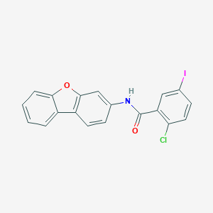 molecular formula C19H11ClINO2 B343164 2-Chloro-N-dibenzofuran-3-yl-5-iodo-benzamide 