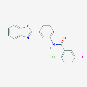 molecular formula C20H12ClIN2O2 B343173 N-[3-(1,3-benzoxazol-2-yl)phenyl]-2-chloro-5-iodobenzamide 