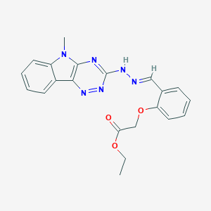 molecular formula C21H20N6O3 B343178 ethyl {2-[2-(5-methyl-5H-[1,2,4]triazino[5,6-b]indol-3-yl)carbohydrazonoyl]phenoxy}acetate 