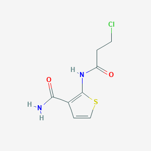 molecular formula C8H9ClN2O2S B3431801 2-(3-Chloropropanamido)thiophene-3-carboxamide CAS No. 929973-98-8