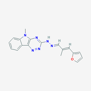 molecular formula C18H16N6O B343182 3-(2-furyl)-2-methylacrylaldehyde (5-methyl-5H-[1,2,4]triazino[5,6-b]indol-3-yl)hydrazone 