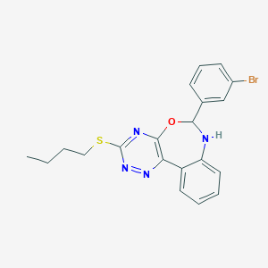 molecular formula C20H19BrN4OS B343183 6-(3-Bromophenyl)-3-(butylsulfanyl)-6,7-dihydro[1,2,4]triazino[5,6-d][3,1]benzoxazepine 