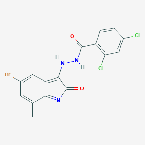 molecular formula C16H10BrCl2N3O2 B343186 N'-(5-bromo-7-methyl-2-oxoindol-3-yl)-2,4-dichlorobenzohydrazide 