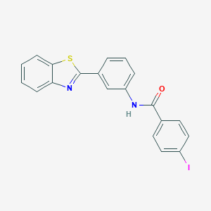 molecular formula C20H13IN2OS B343192 N-[3-(1,3-benzothiazol-2-yl)phenyl]-4-iodobenzamide 