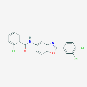 molecular formula C20H11Cl3N2O2 B343193 2-chloro-N-[2-(3,4-dichlorophenyl)-1,3-benzoxazol-5-yl]benzamide 
