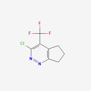molecular formula C8H6ClF3N2 B3431954 3-chloro-4-(trifluoromethyl)-5H,6H,7H-cyclopenta[c]pyridazine CAS No. 939758-08-4