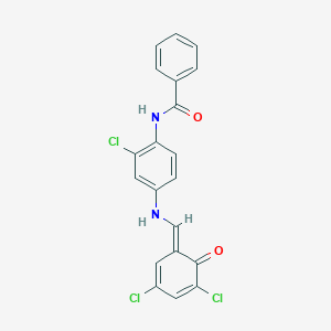 molecular formula C20H13Cl3N2O2 B343196 N-[2-chloro-4-[[(E)-(3,5-dichloro-6-oxocyclohexa-2,4-dien-1-ylidene)methyl]amino]phenyl]benzamide 