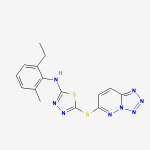 molecular formula C15H14N8S2 B3431962 N-(2-ethyl-6-methylphenyl)-5-{[1,2,3,4]tetrazolo[1,5-b]pyridazin-6-ylsulfanyl}-1,3,4-thiadiazol-2-amine CAS No. 940266-84-2