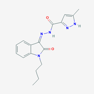 molecular formula C17H19N5O2 B343198 N-[(Z)-(1-butyl-2-oxoindol-3-ylidene)amino]-5-methyl-1H-pyrazole-3-carboxamide 