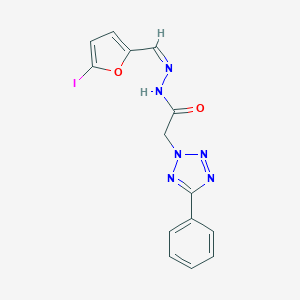 molecular formula C14H11IN6O2 B343199 N'-[(Z)-(5-iodofuran-2-yl)methylidene]-2-(5-phenyl-2H-tetrazol-2-yl)acetohydrazide 