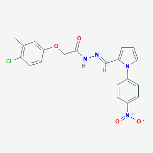 molecular formula C20H17ClN4O4 B343203 2-(4-chloro-3-methylphenoxy)-N'-[(1-{4-nitrophenyl}-1H-pyrrol-2-yl)methylene]acetohydrazide 