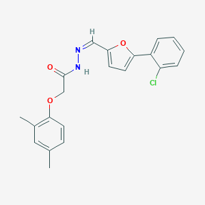 molecular formula C21H19ClN2O3 B343204 N'-{(Z)-[5-(2-chlorophenyl)furan-2-yl]methylidene}-2-(2,4-dimethylphenoxy)acetohydrazide 