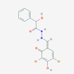 N'-[(Z)-(3,5-dibromo-4-hydroxy-6-oxocyclohexa-2,4-dien-1-ylidene)methyl]-2-hydroxy-2-phenylacetohydrazide