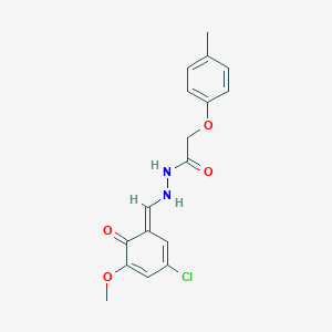 N'-[(E)-(3-chloro-5-methoxy-6-oxocyclohexa-2,4-dien-1-ylidene)methyl]-2-(4-methylphenoxy)acetohydrazide