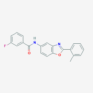 3-fluoro-N-[2-(2-methylphenyl)-1,3-benzoxazol-5-yl]benzamide
