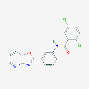 molecular formula C19H11Cl2N3O2 B343214 2,5-dichloro-N-(3-[1,3]oxazolo[4,5-b]pyridin-2-ylphenyl)benzamide 