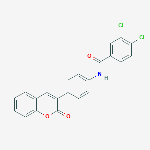 molecular formula C22H13Cl2NO3 B343216 3,4-dichloro-N-[4-(2-oxo-2H-chromen-3-yl)phenyl]benzamide 