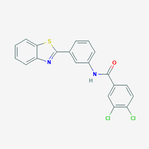 molecular formula C20H12Cl2N2OS B343217 N-[3-(1,3-benzothiazol-2-yl)phenyl]-3,4-dichlorobenzamide 