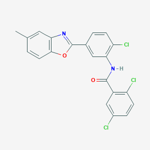 molecular formula C21H13Cl3N2O2 B343218 2,5-dichloro-N-[2-chloro-5-(5-methyl-1,3-benzoxazol-2-yl)phenyl]benzamide 