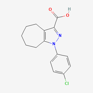 molecular formula C15H15ClN2O2 B3432180 1-(4-chlorophenyl)-1H,4H,5H,6H,7H,8H-cyclohepta[c]pyrazole-3-carboxylic acid CAS No. 97438-03-4
