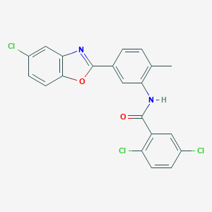 molecular formula C21H13Cl3N2O2 B343219 2,5-dichloro-N-[5-(5-chloro-1,3-benzoxazol-2-yl)-2-methylphenyl]benzamide 